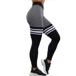Bombshell Sportswear Gray and Black Leggings